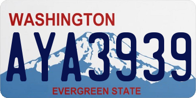 WA license plate AYA3939