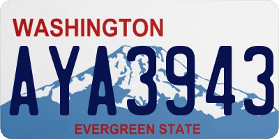 WA license plate AYA3943