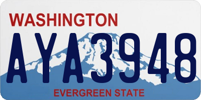 WA license plate AYA3948