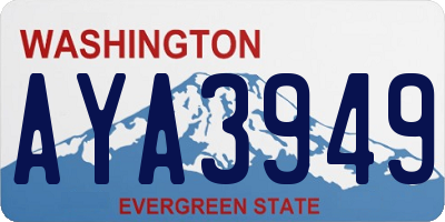 WA license plate AYA3949