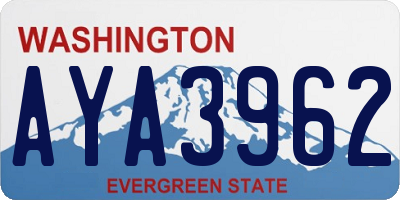 WA license plate AYA3962