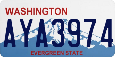 WA license plate AYA3974