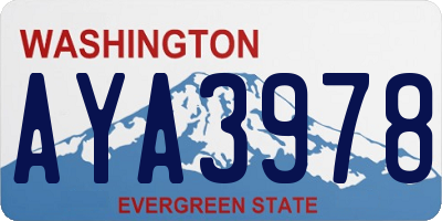 WA license plate AYA3978