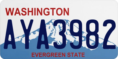 WA license plate AYA3982