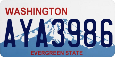 WA license plate AYA3986