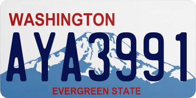 WA license plate AYA3991