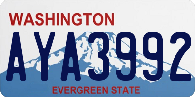 WA license plate AYA3992