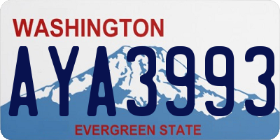WA license plate AYA3993