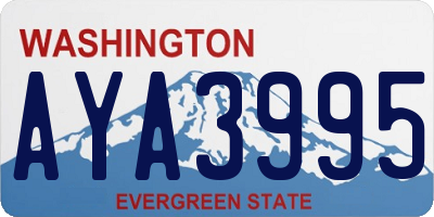 WA license plate AYA3995