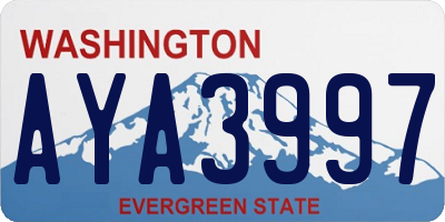 WA license plate AYA3997
