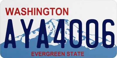 WA license plate AYA4006