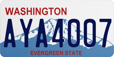 WA license plate AYA4007