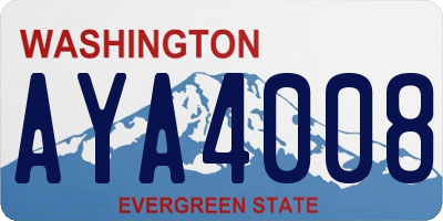 WA license plate AYA4008