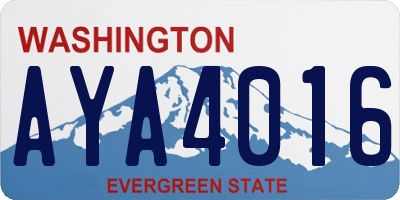 WA license plate AYA4016