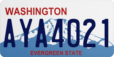 WA license plate AYA4021