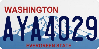 WA license plate AYA4029