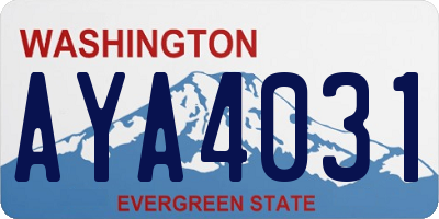 WA license plate AYA4031