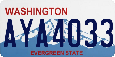 WA license plate AYA4033