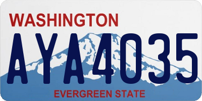 WA license plate AYA4035
