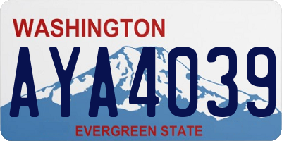 WA license plate AYA4039