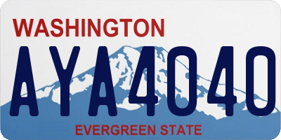 WA license plate AYA4040