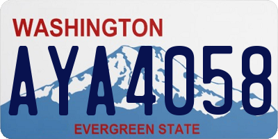 WA license plate AYA4058