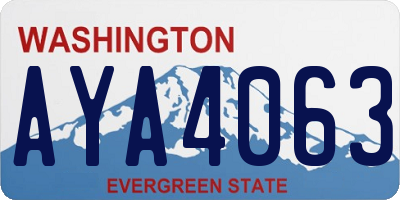 WA license plate AYA4063