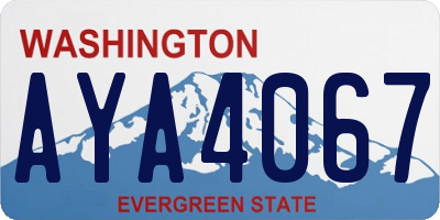 WA license plate AYA4067