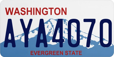 WA license plate AYA4070