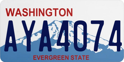 WA license plate AYA4074