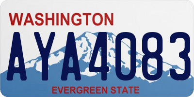 WA license plate AYA4083