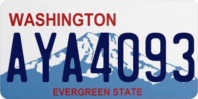 WA license plate AYA4093