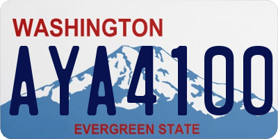 WA license plate AYA4100