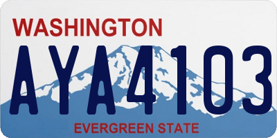 WA license plate AYA4103