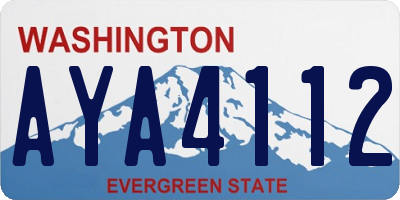 WA license plate AYA4112