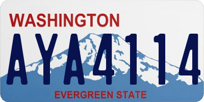 WA license plate AYA4114