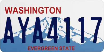WA license plate AYA4117