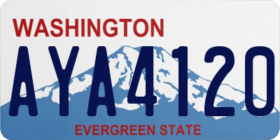 WA license plate AYA4120