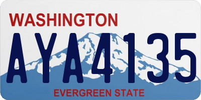 WA license plate AYA4135