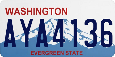 WA license plate AYA4136