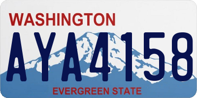 WA license plate AYA4158