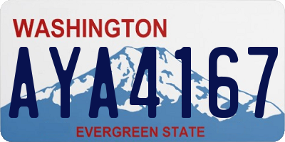 WA license plate AYA4167
