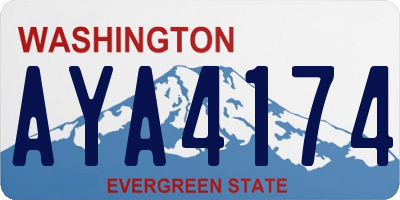 WA license plate AYA4174