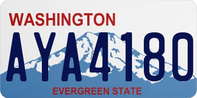 WA license plate AYA4180