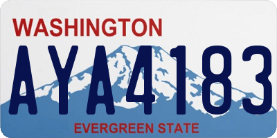 WA license plate AYA4183