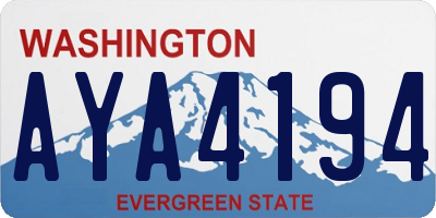 WA license plate AYA4194