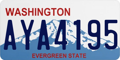 WA license plate AYA4195