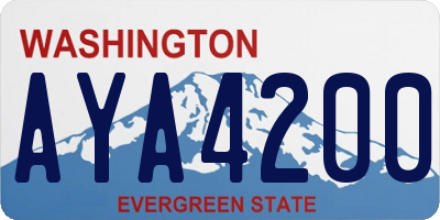 WA license plate AYA4200