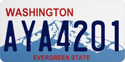 WA license plate AYA4201