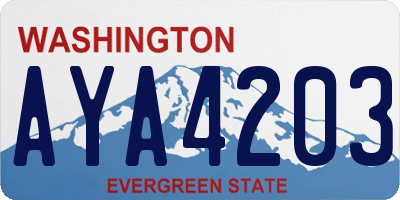 WA license plate AYA4203